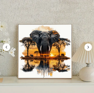 Preview: Diamond Painting Elefanten-Prärienszene